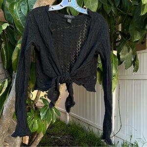 Vintage Y2K Express Black Sweater Cardigan that Ties.
